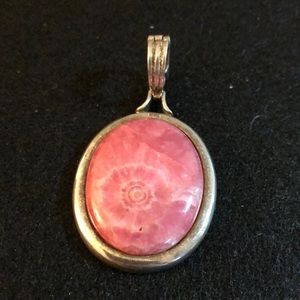 Genuine Pink Rhodochrosite Pendant Slide
